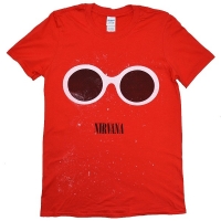 NIRVANA Red Sunglasses Tシャツ