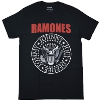 RAMONES Red Text Seal Logo Tシャツ